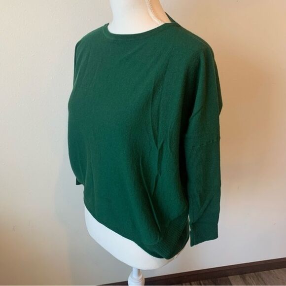 Lafayette 148 100% Wool Batwing Sleeve Classic Green Pullover Sweater - Picture 10 of 10